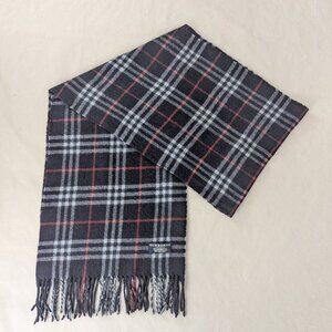 Burberry Unisex Winter Scarf Blue – 100% Lambswool Check – Used – Stylish Wrap.